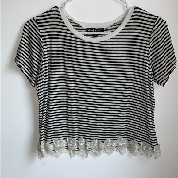 About A Girl Tops - Striped Crop Top